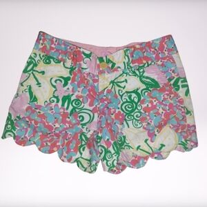 Lilly Pulitzer Scalloped Hem Printed Shorts